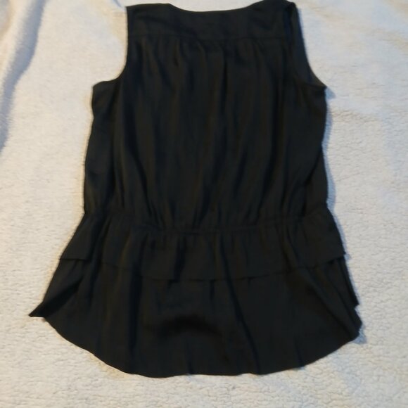 Banana Republic Women's V Neck Sleeveless Peplum  Top Black SZ  S/P - Picture 5 of 6